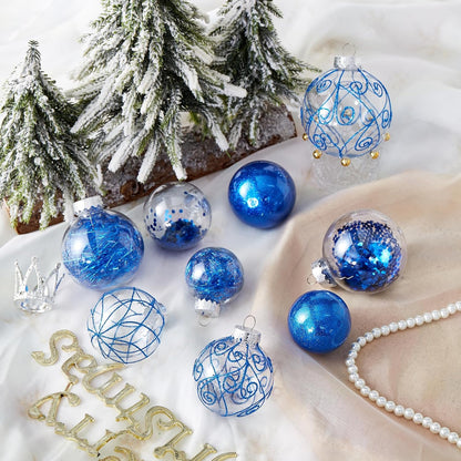 Wironlst Adornos de bola de Navidad inastillables de plástico trans...