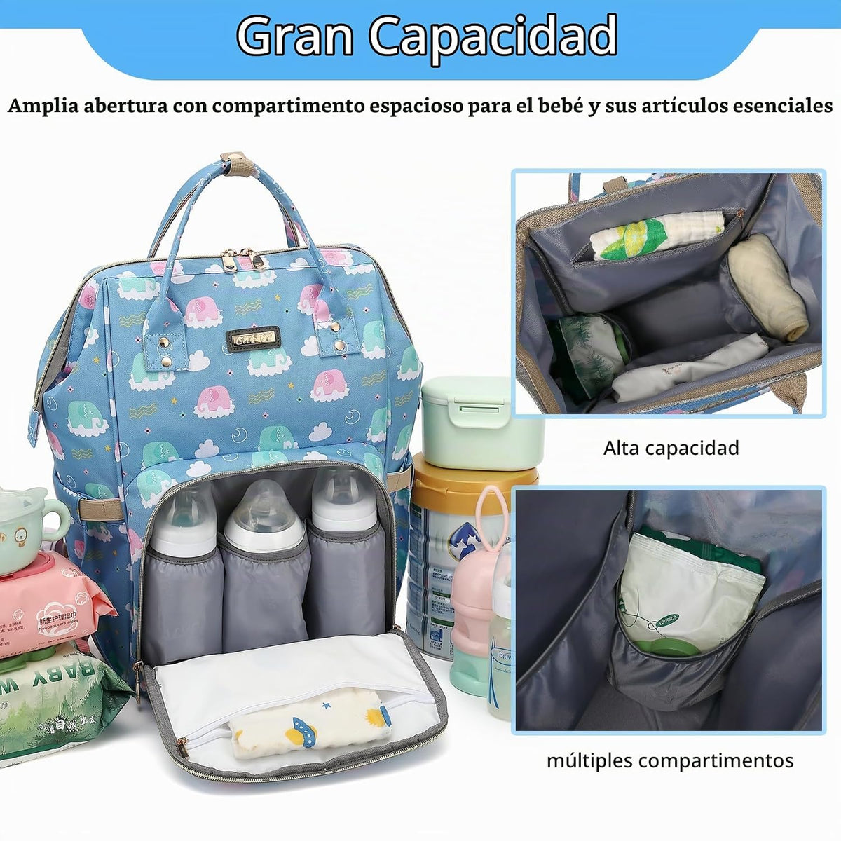Mochila para pañales, bolsas de pañales para bebés, niñas y niños,...