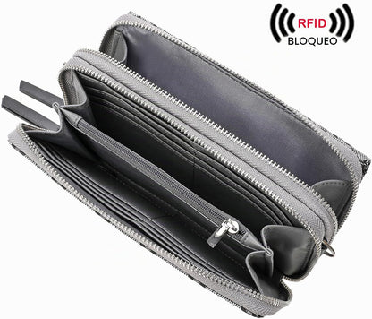 Lanyani Cartera Cruzada RFID con Correa de Muñeca y Bolsillo para T...
