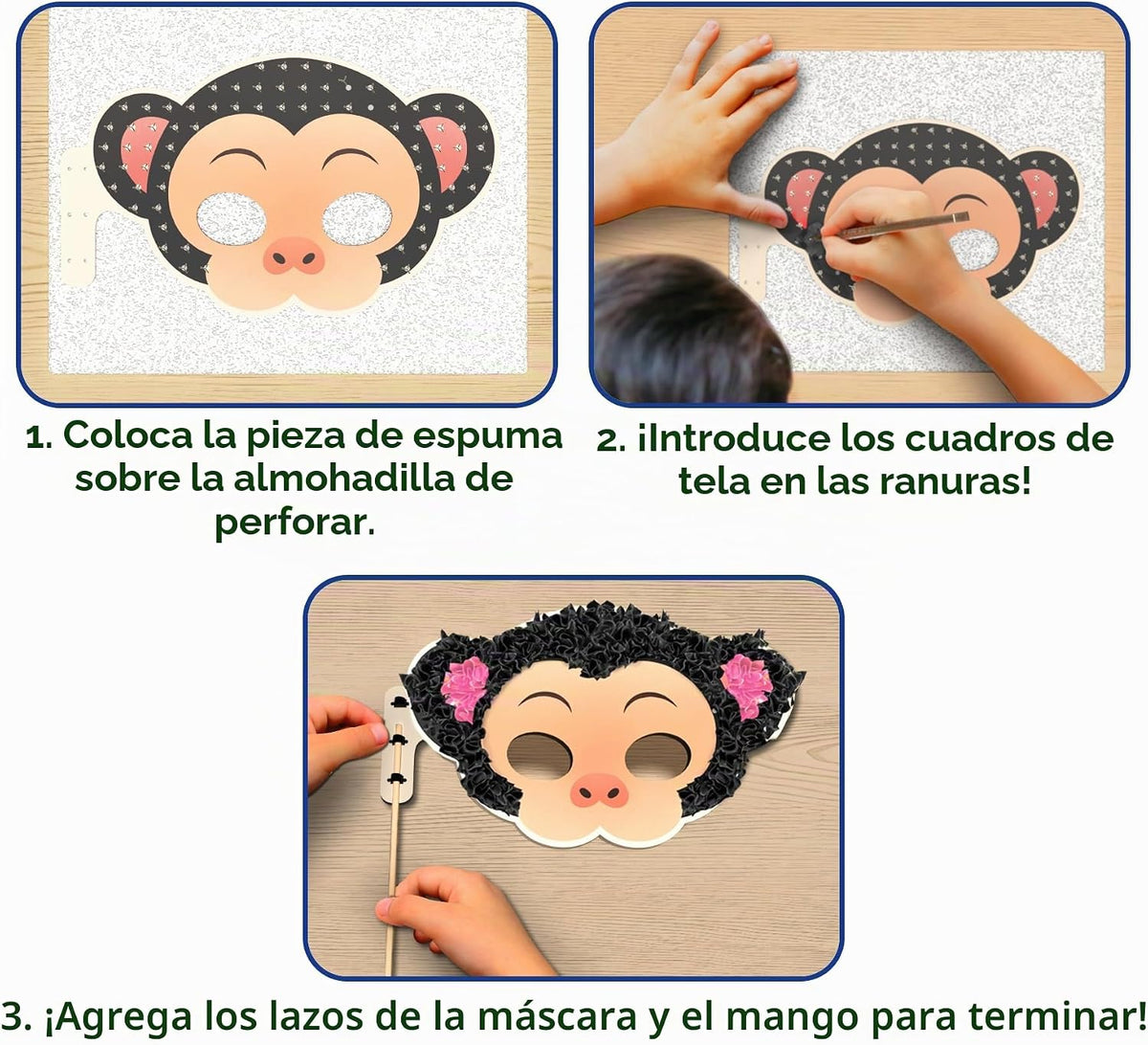 Skillmatics Poke-in Art - Máscaras de animales, kit de manualidades...