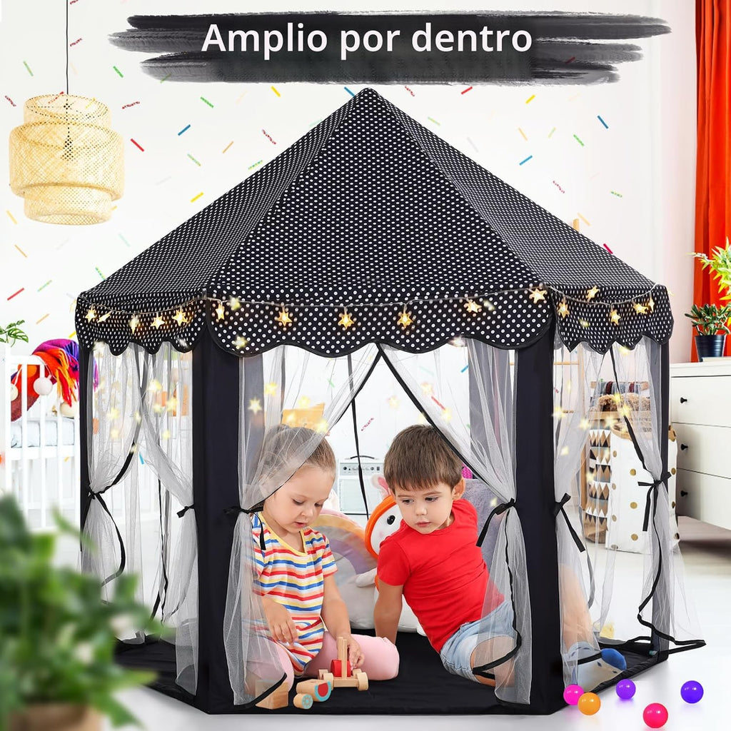 Monobeach Tienda de campaña de princesa para niñas, casa de juegos...