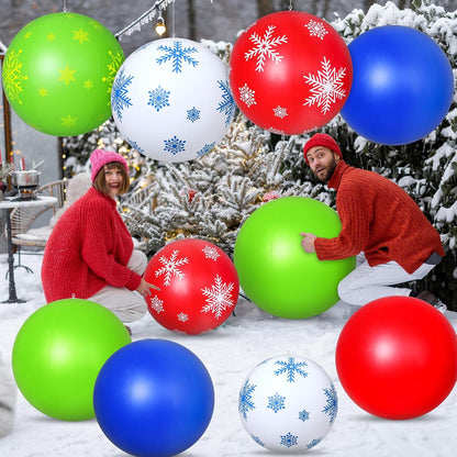Jetec - 12 bolas inflables gigantes de Navidad para exteriores, 12...