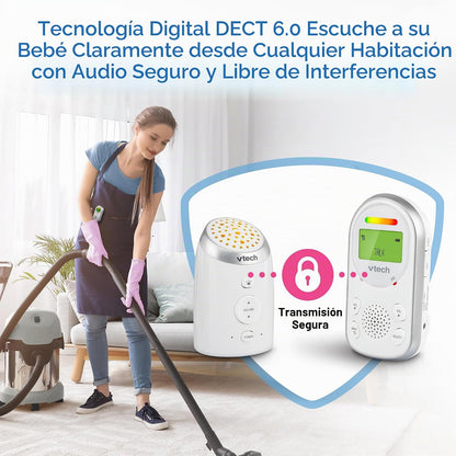 VTech Monitor de audio digital para bebés con 2 unidades para padre...