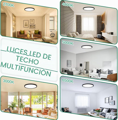 Brightever Lámpara LED de techo empotrada de 12 pulgadas, regulable...
