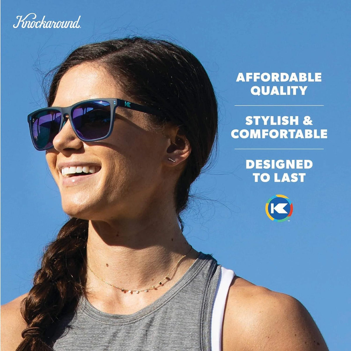 Knockaround Gafas de sol polarizadas cuadradas para hombres y mujer...