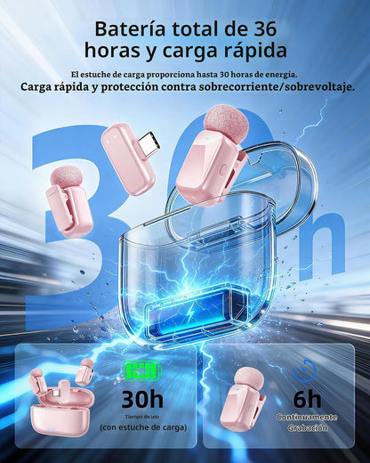 Blinfada Mini 2 micrófonos inalámbricos Lavalier para iPhone 16\/17...