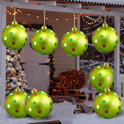 Deekin - Paquete de 8 bolas de adorno de Navidad con lunares rojos...