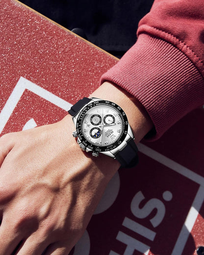 OLEVS Relojes de pulsera analógicos de cuarzo para hombre, cronógra...