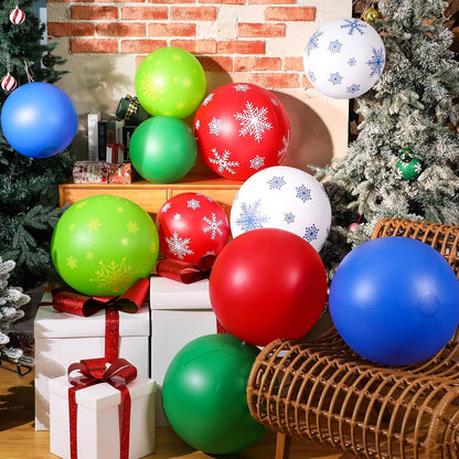 Jetec - 12 bolas inflables gigantes de Navidad para exteriores, 12...