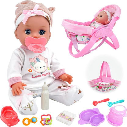 SMILESSKIDDO Muñeca de bebé de 14 pulgadas con accesorios para muñe...