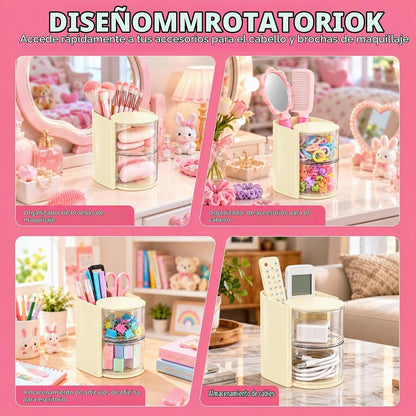 Organizador de accesorios para el cabello con soporte para cepillo...