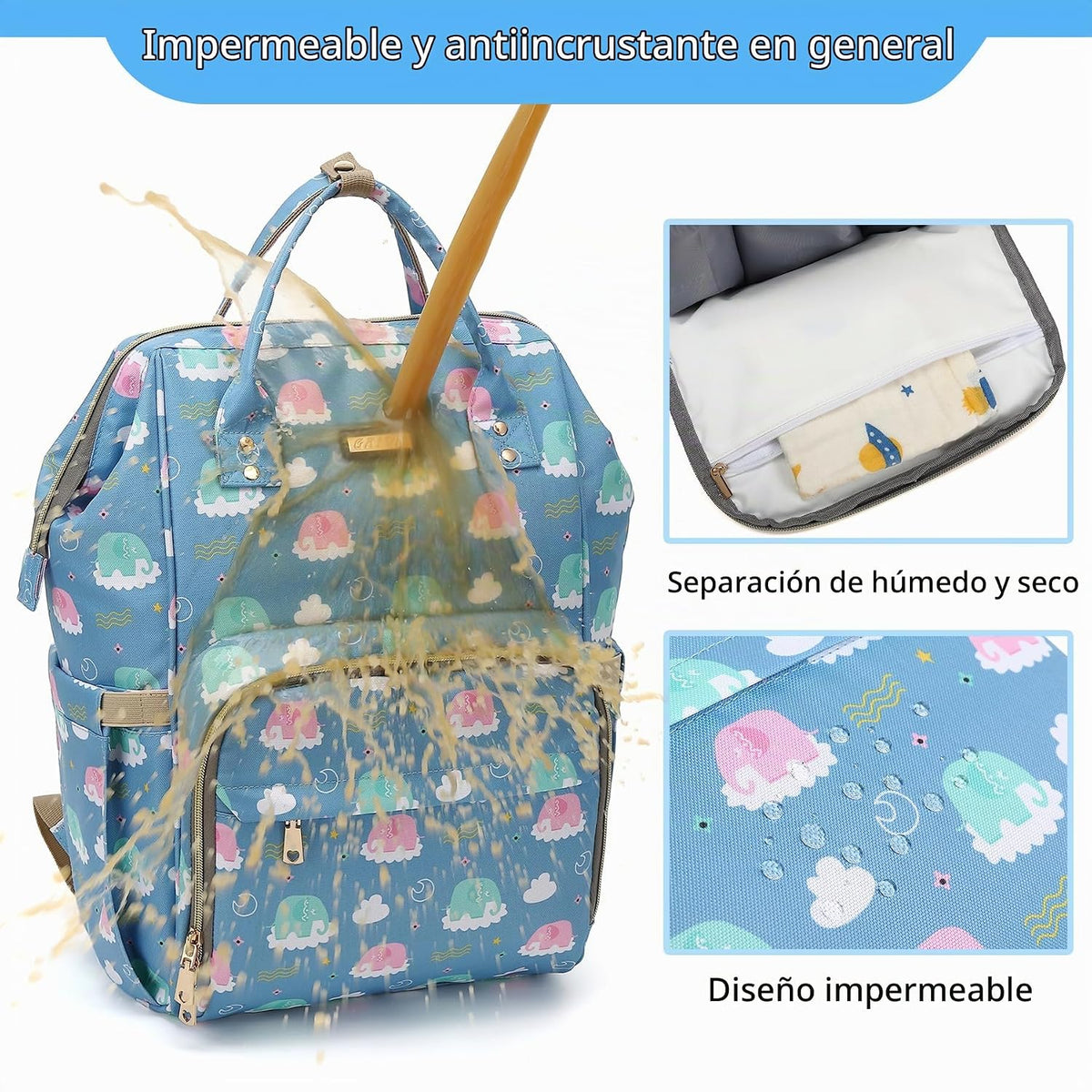 Mochila para pañales, bolsas de pañales para bebés, niñas y niños,...