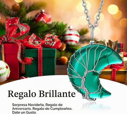 Bestyle Collar de cristal curativo envuelto en árbol de la vida, co...