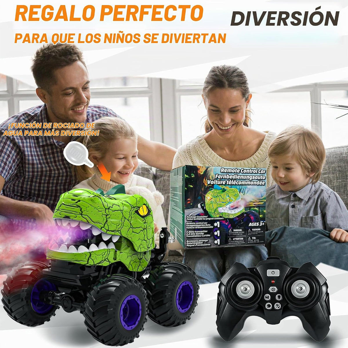 BEZGAR Monster Truck Toys - Camión monstruo de control remoto con r...