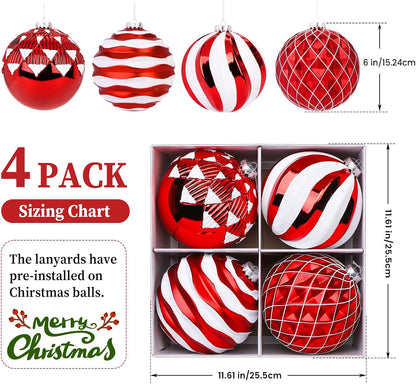 Alupssuc Bolas de Navidad grandes de 6 pulgadas\/5.906 in, 4 unidad...