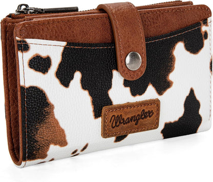 Wrangler - Billetera para mujer con tarjetero plegable, cierre y ve...