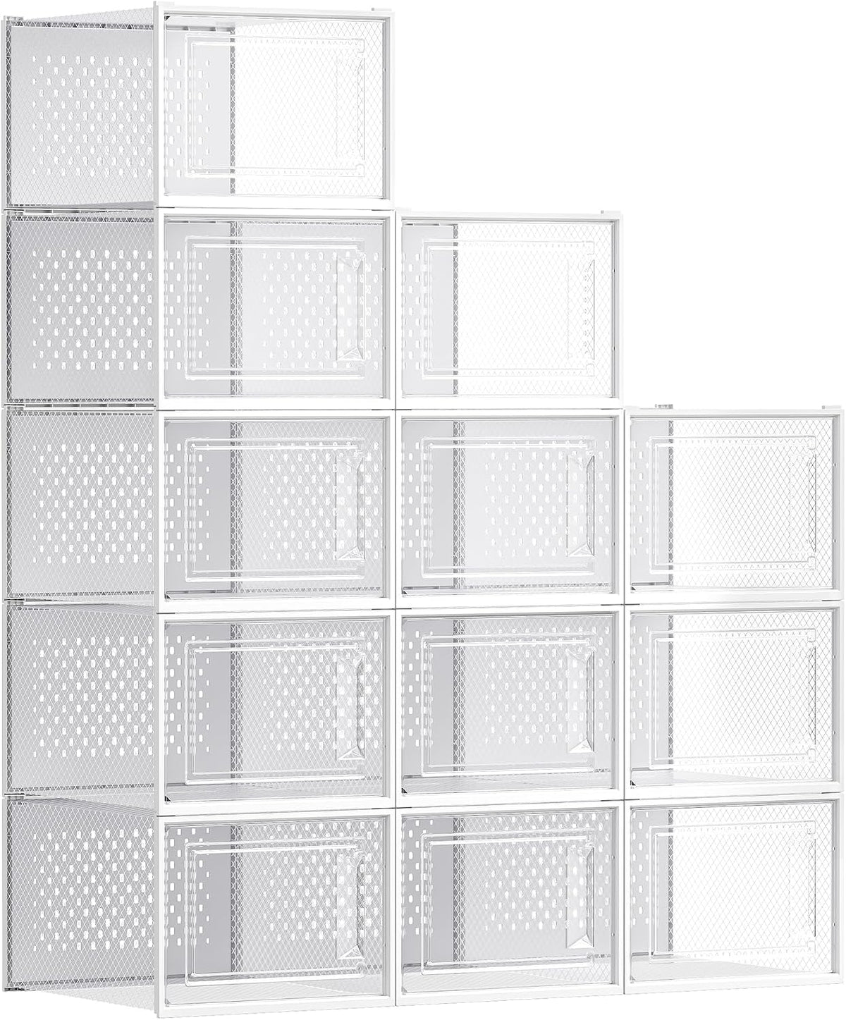 SONGMICS Cajas de zapatos, caja de plástico transparente, paquete d...
