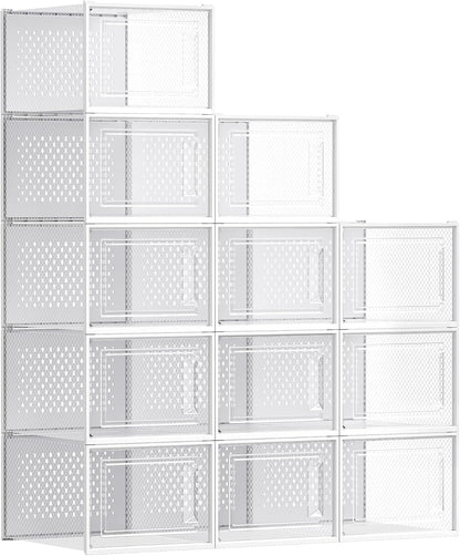 SONGMICS Cajas de zapatos, caja de plástico transparente, paquete d...