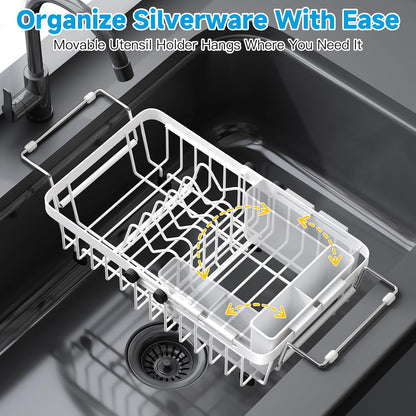 JASIWAY Mini escurridor de platos blanco sobre el fregadero para |...