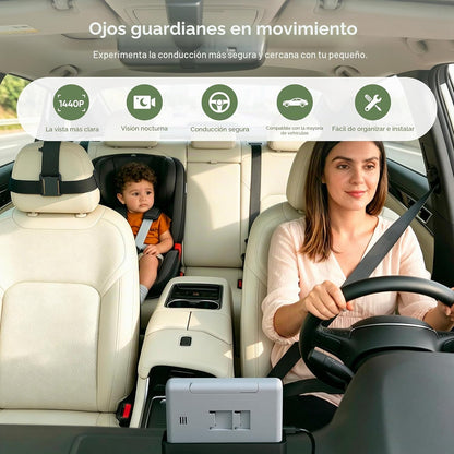 Bonoch Cámara para Coche de Bebé de 5" 1440P, Monitor más Claro, Vi...