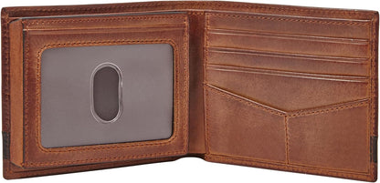 Fossil Billetera de cuero Quinn para hombre con billetera de identi...