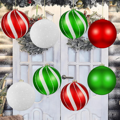 Wettarn Juego de 8 grandes bolas de ornamento de Navidad de 6 pulga...