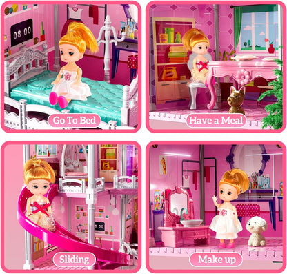 JUKUDAHU Villa de 4 pisos para niñas de 3 a 8 años - 11 habitacione...