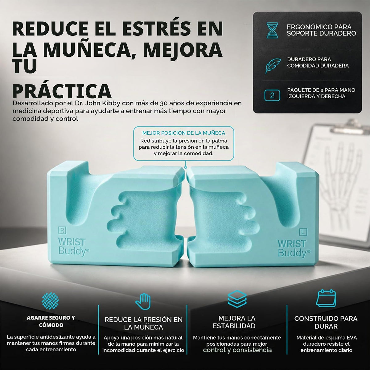 WRISTBuddy Bloques de yoga (izquierdo + derecho) - Bloques de EVA e...