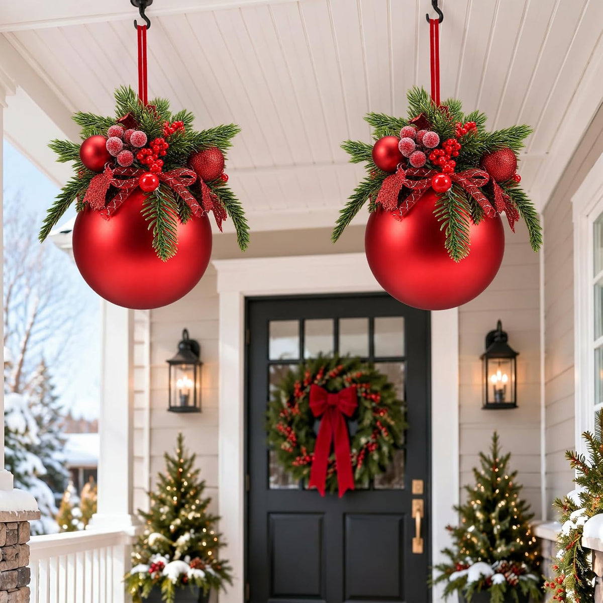 Foilswirl 2 adornos de bola de Navidad grandes de 10 pulgadas para...