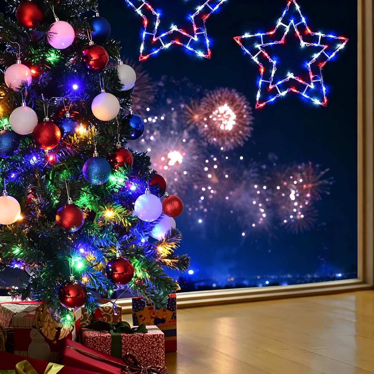 Adornos de bola de Navidad de 24 quilates, decoración de árbol de N...