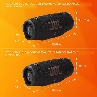 JBL Charge 6 - Altavoz Bluetooth portátil impermeable y a prueba de...
