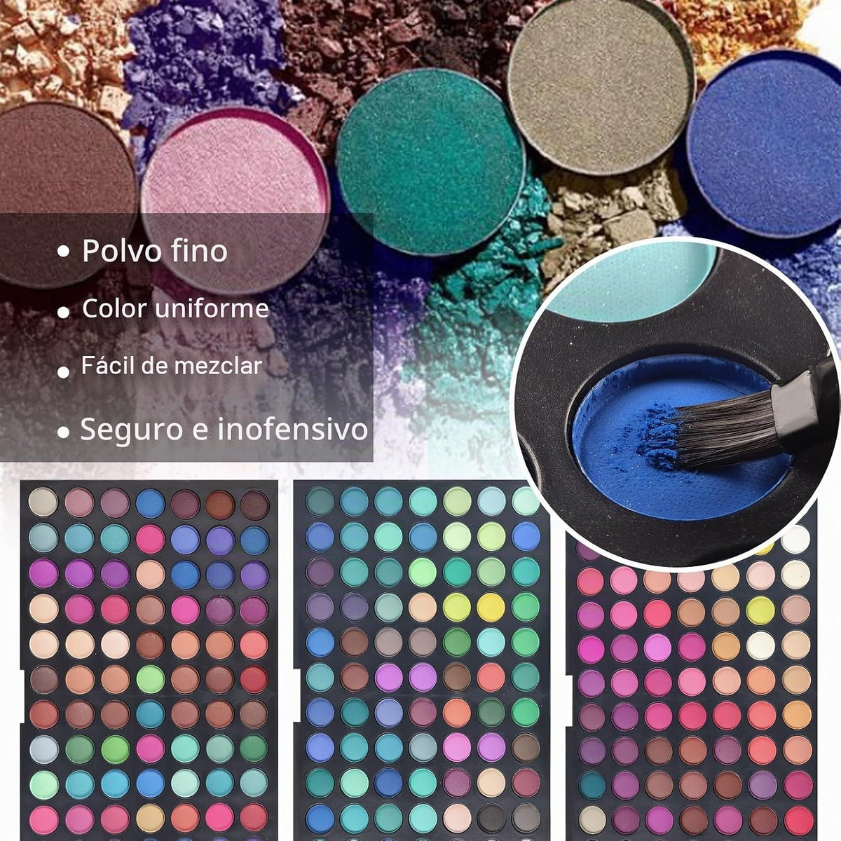Pure Vie Paleta de sombra de ojos de 252 colores, maquillaje mezcla...