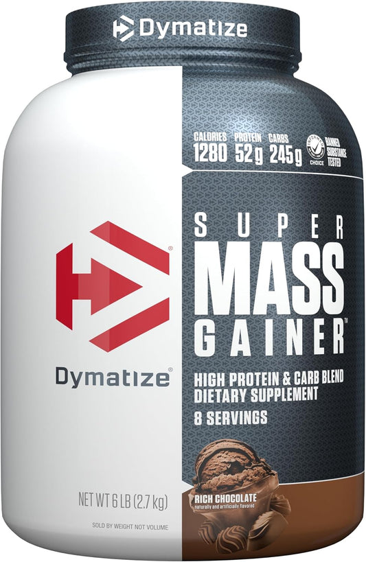 Dymatize Super Mass Gainer proteína en polvo, chocolate rico, 52 g...