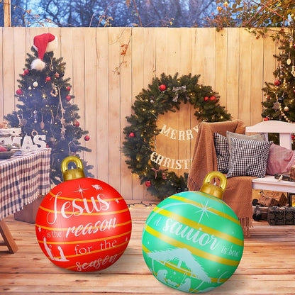 Jetec - Juego de 2 bolas inflables gigantes de Navidad de 32 pulgad...