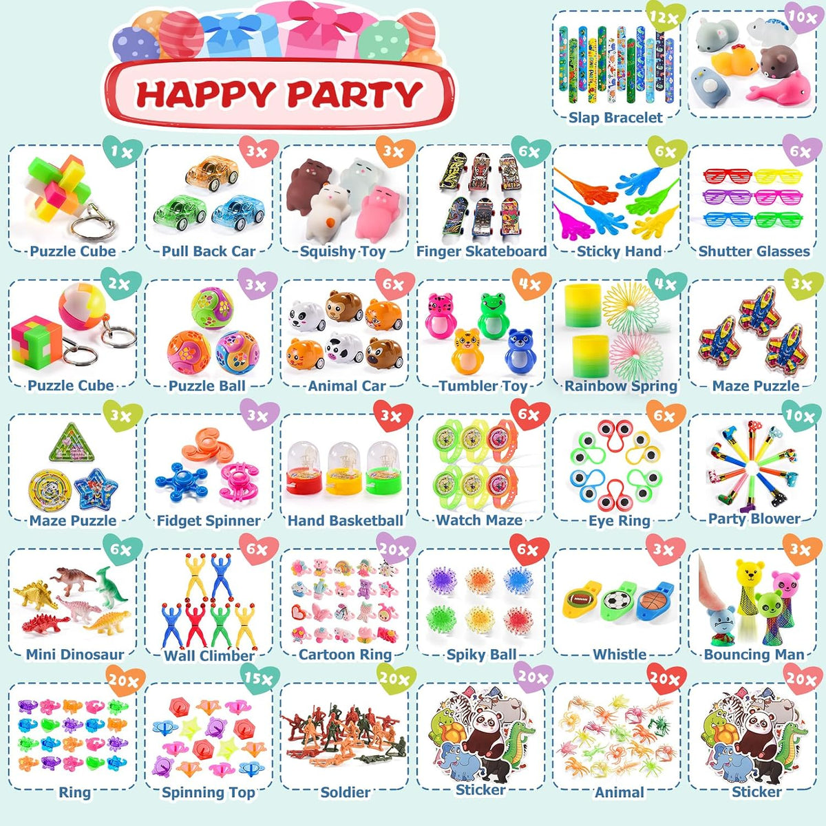 300 piezas de regalos de fiesta para niños, bolsas de regalos, jugu...