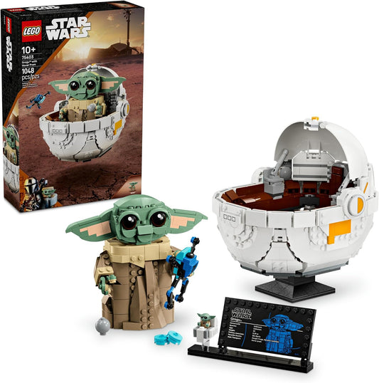 LEGO Star Wars Grogu con juego de juguetes de construcción de coche...