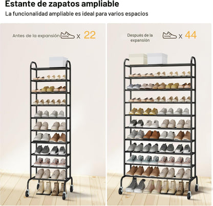 STO STO - Zapatero alto expandible de 10 niveles para garaje, 44 pa...