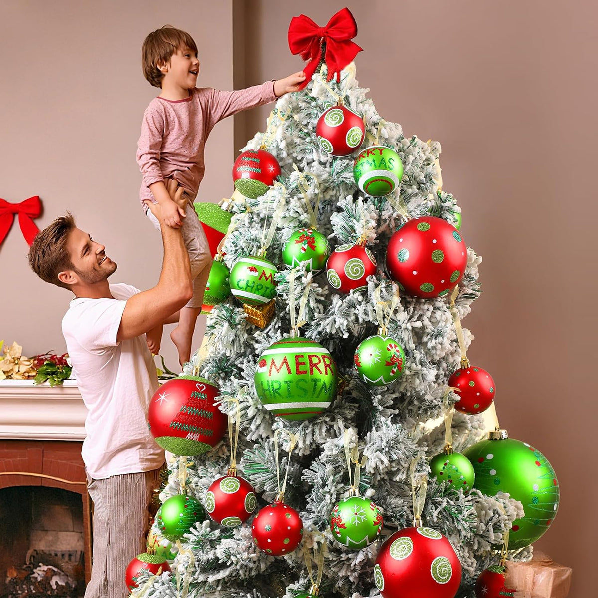 Lanpn 6 adornos grandes de Navidad para exteriores de 4 pulgadas, d...