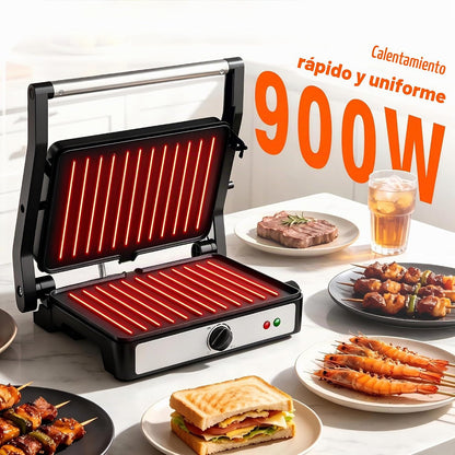 KEINVE Prensa eléctrica Panini y sandwichera con control de tempera...