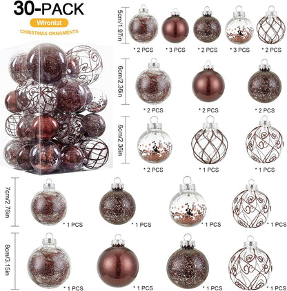 Wironlst Adornos de Bolas de Navidad Irrompibles Transparentes de P...