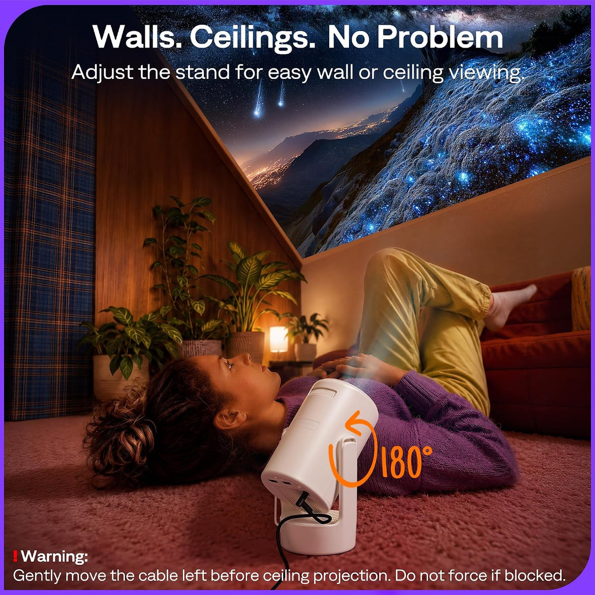 Aurzen Roku TV E1R Mini proyector portátil inteligente con WiFi y B...