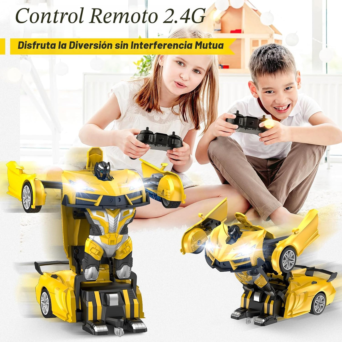Qumcou Coche de Control Remoto Transformable 1:16, Juguetes para ni...