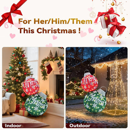 Adornos de bolas de Navidad grandes 3D iluminadas con temporizador...