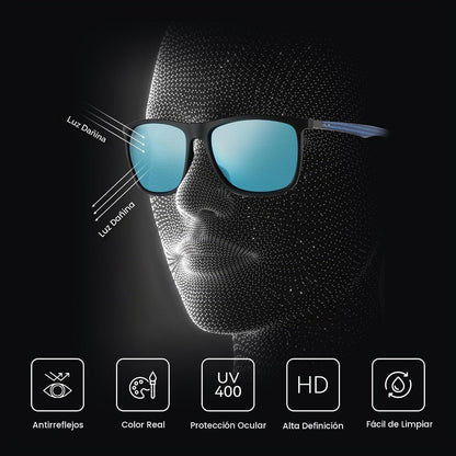 ZENOTTIC Gafas de sol polarizadas cuadradas para hombre, ultraliger...