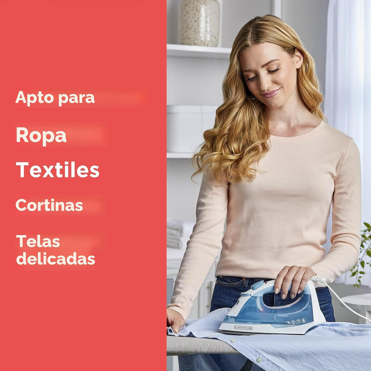BLACK+DECKER Plancha de vapor para ropa con apagado automático y su...