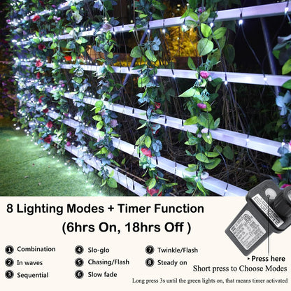 Joomer Paquete de 2 luces de red de Navidad de 12 pies x 5 pies | C...