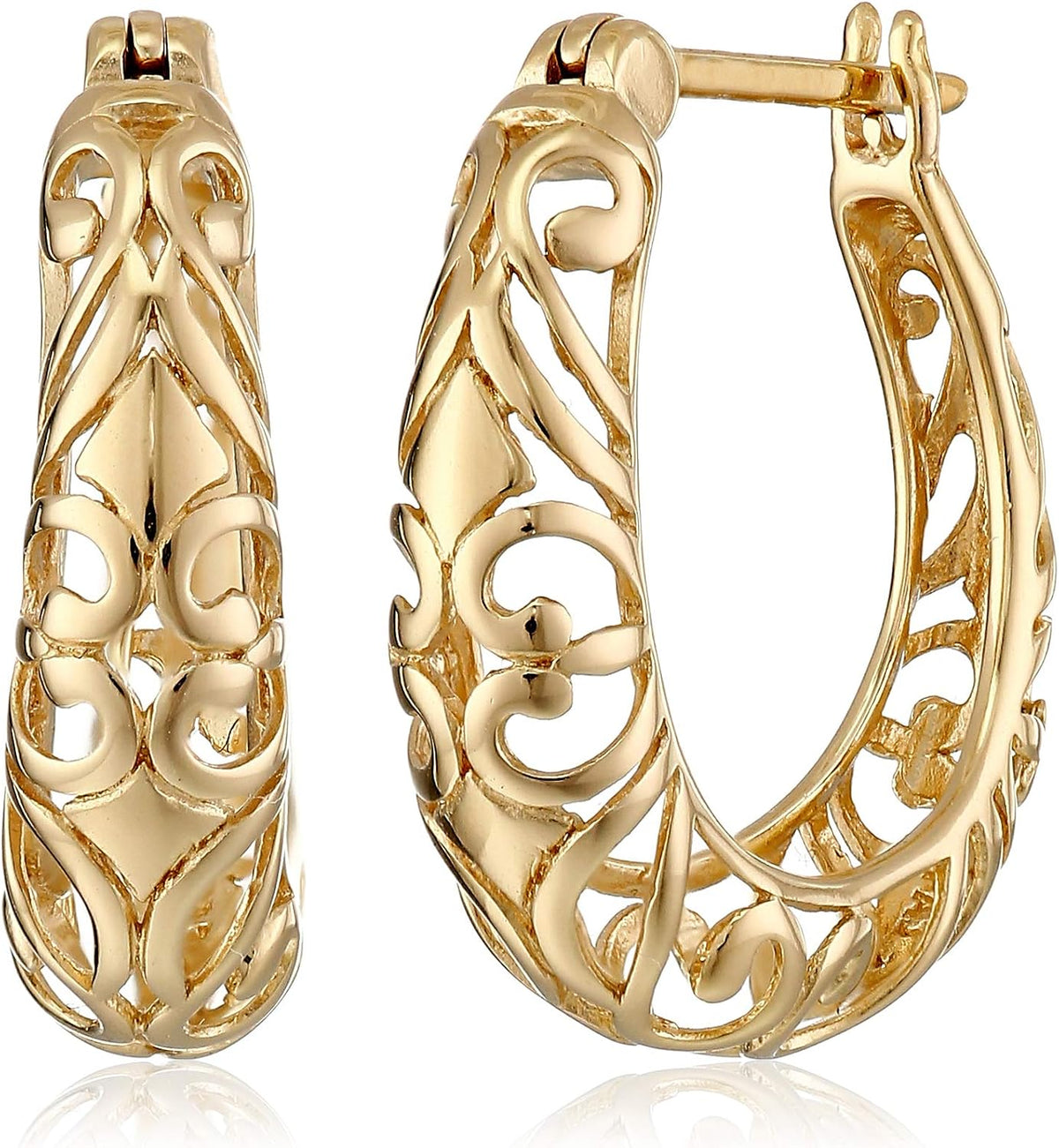 Amazon Collection - Aretes de aro de filigrana abierta en plata de ley