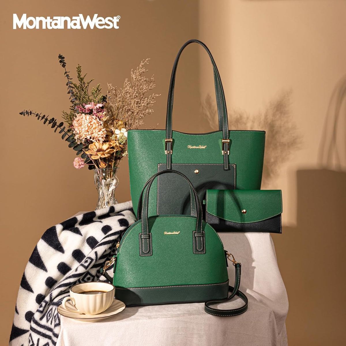 Montana West - Juego de 3 piezas de bolsos para mujer: bolso de man...