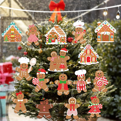 Decoración de Navidad de Pan de Jengibre al Aire Libre - 18 piezas...