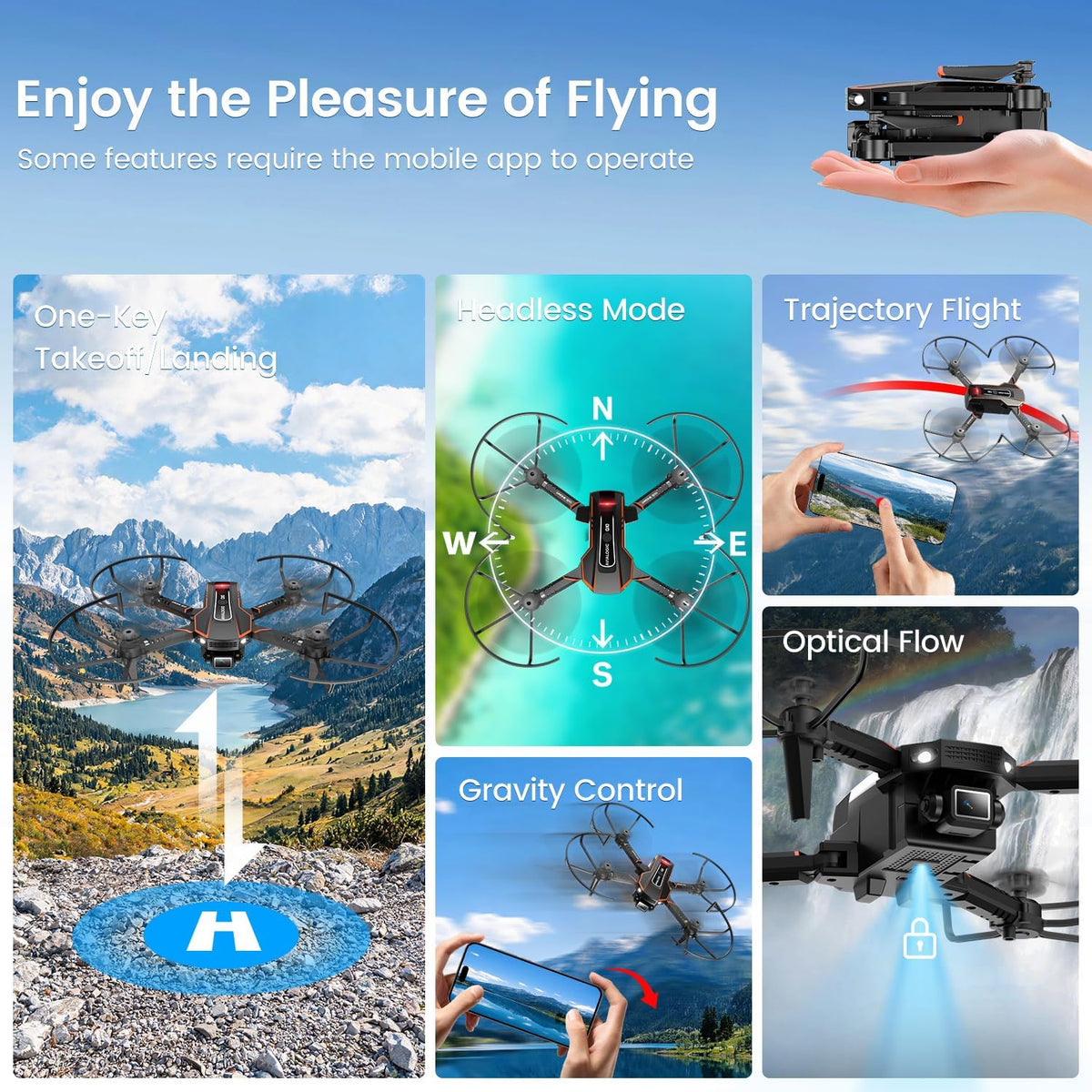 AVIALOGIC Mini dron con cámara y pantalla LCD para niños y adultos,...